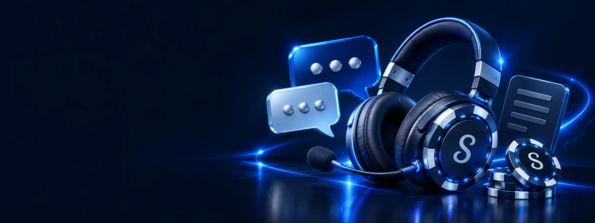 Casque et bulles de conversation pour le support et les avis Stake.